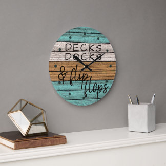 Funny Seaside Beachy Summer Quote Art Large Clock