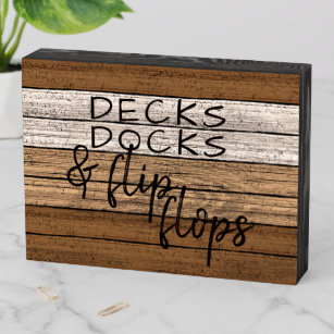 Funny Seaside Beachy Summer Quote Art Wooden Box Sign