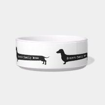 Funny Secret family boss dachshund silhouette bowl