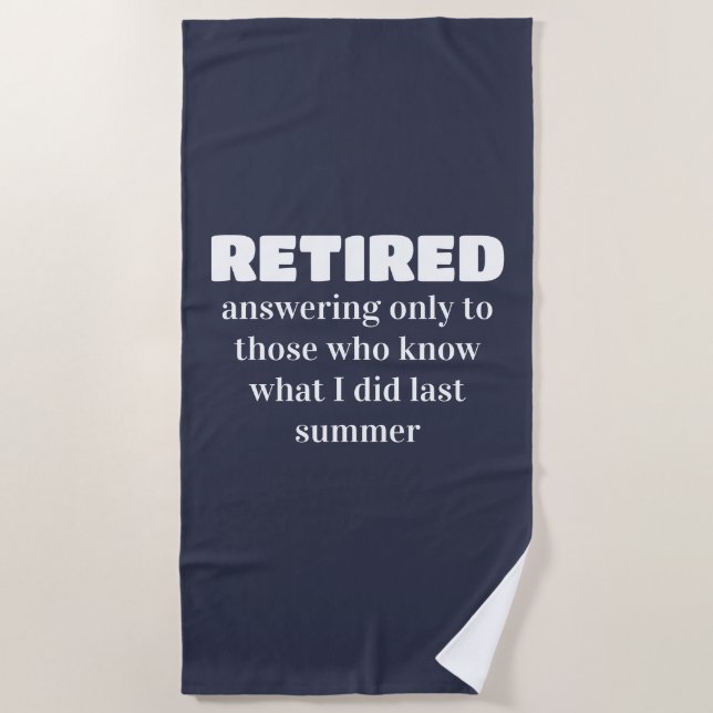 Funny secret summer retirement beach towel (Front)