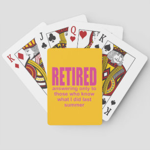 Funny secret summer retirement playing cards
