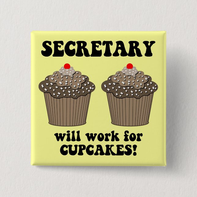 funny secretary 15 cm square badge (Front)