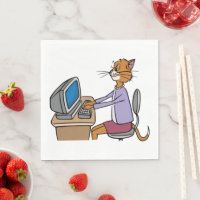 Funny Secretary Cat Cartoon Office Humour
