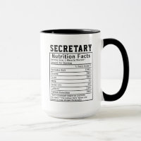 Funny Secretary Nutrition Facts Employee Staff 