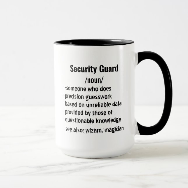 Funny Security Guard Definition gifts  Mug (Right)