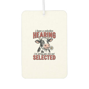 Funny Selective Hearing Cow Vintage Shirt Design_1 Car Air Freshener