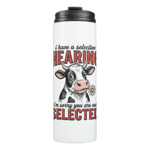 Funny Selective Hearing Cow Vintage Shirt Design_1 Thermal Tumbler