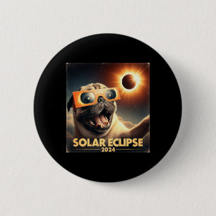 Funny Selfie English Pug Kids Womens Mens Solar 6 Cm Round Badge