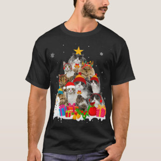 Funny Selkirk Rex Christmas Tree Pet Cat Lover Gif T-Shirt