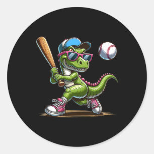 Funny Sell Dinosaur Boy Player Sport Love T-rex Gi Classic Round Sticker