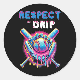 Funny Sell Drip Ice Cream Dripping Respect The Dri Classic Round Sticker