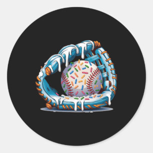 Funny Sell Glove Drip Ice Cream Players Kids Boys Classic Round Sticker