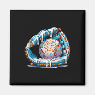 Funny Sell Glove Drip Ice Cream Players Kids Boys  Magnet