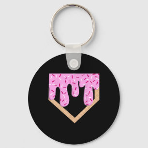 Funny Sell Ice Cream Dripping Sell Home Plate Drip Key Ring