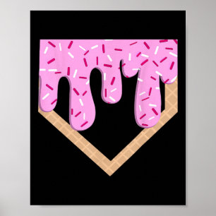 Funny Sell Ice Cream Dripping Sell Home Plate Drip Poster
