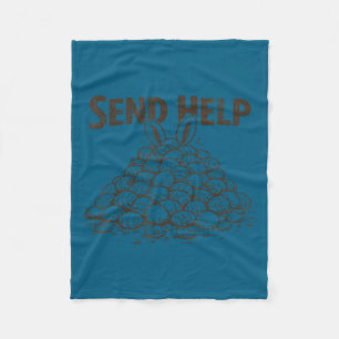 Funny send help overwhelmed mum easter egg hunt fleece blanket
