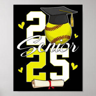 Funny Senior 2025 Cl Of 2025 Graduation Softll Boy Poster