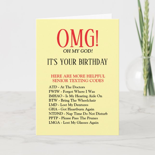 Funny Senior Birthday Card (Front)