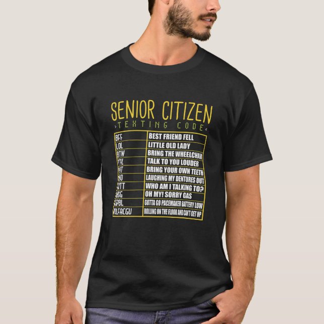 Funny Senior Citizen Texting Code Cool Grandpa Gra T-Shirt (Front)