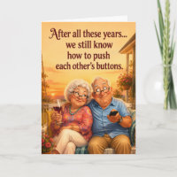Funny Senior Couple Anniversary Card