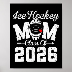 Funny Senior Ice Hockey Mum Cl Of 2026 Graduation Poster