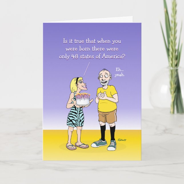 Funny Senior Male Birthday Greeting Card (Front)