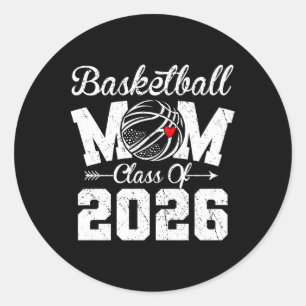 Funny Senior Sketll Mum Cl Of 2026 Graduation Prem Classic Round Sticker