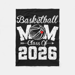 Funny Senior Sketll Mum Cl Of 2026 Graduation Prem Fleece Blanket