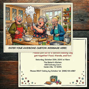 Funny Seniors Baking Get-together Invitation