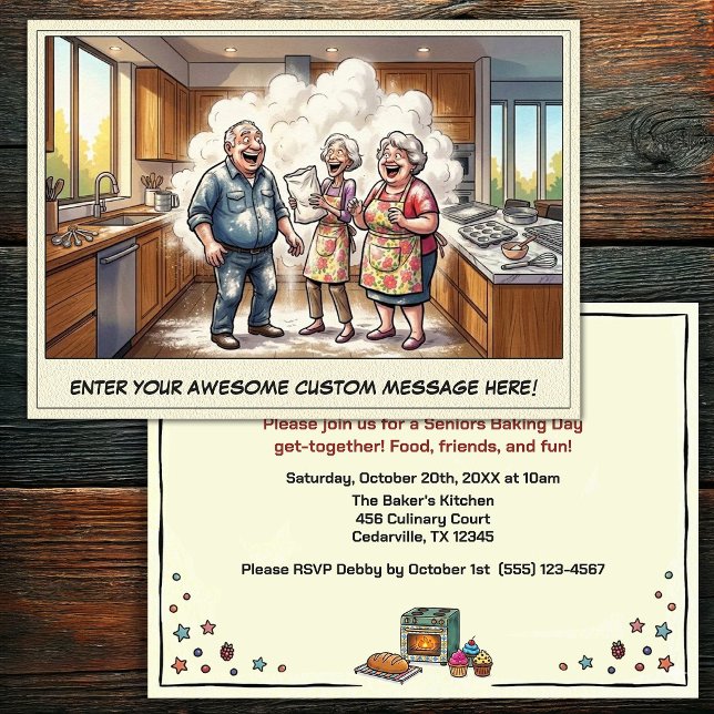 Funny Seniors Baking Get-together Invitation (Creator Uploaded)