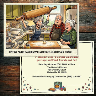 Funny Seniors Baking Get-together Invitation