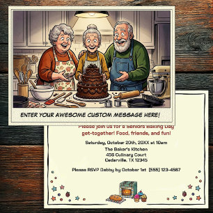 Funny Seniors Baking Get-together Invitation