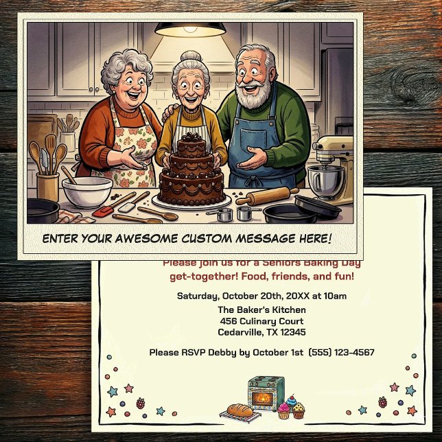 Funny Seniors Baking Get-together Invitation (Creator Uploaded)