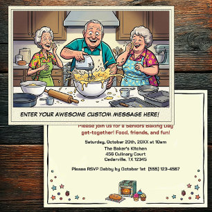 Funny Seniors Baking Get-together Invitation