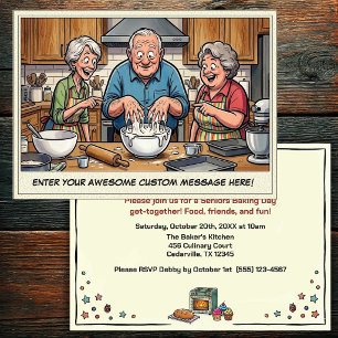 Funny Seniors Baking Get-together Invitation