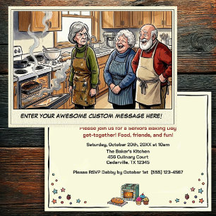 Funny Seniors Baking Get-together Invitation