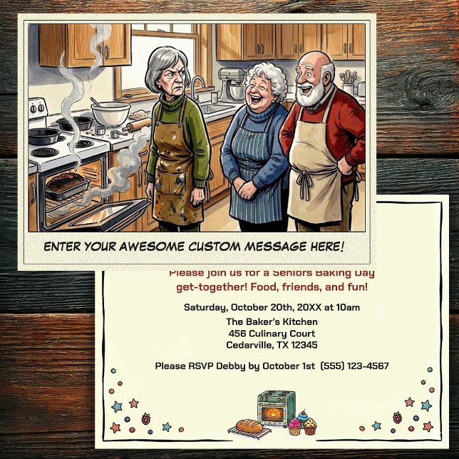 Funny Seniors Baking Get-together Invitation (Creator Uploaded)