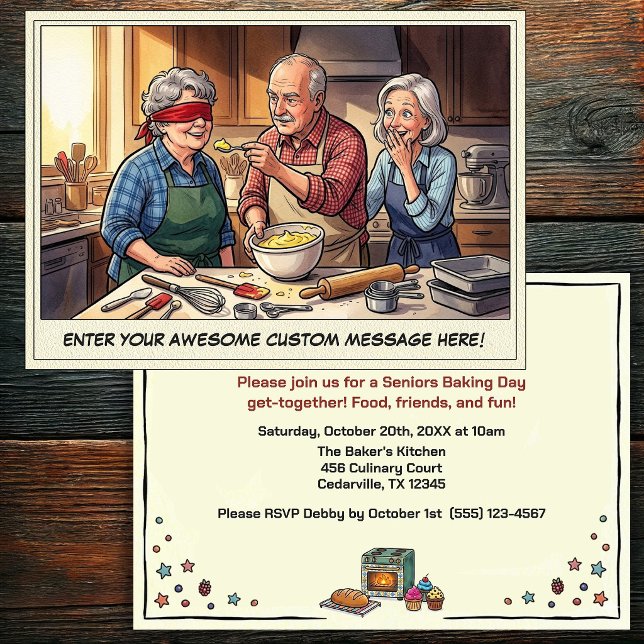 Funny Seniors Baking Get-together Invitation (Creator Uploaded)