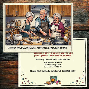Funny Seniors Baking Get-together Invitation