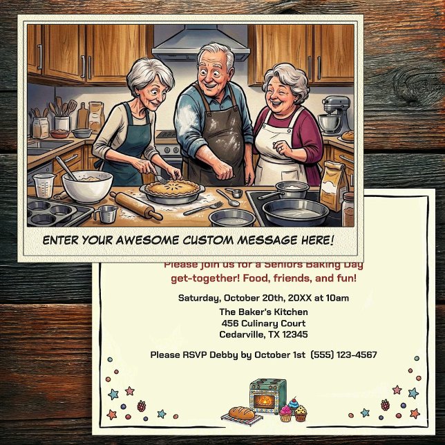 Funny Seniors Baking Get-together Invitation (Creator Uploaded)