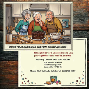 Funny Seniors Baking Get-together Invitation