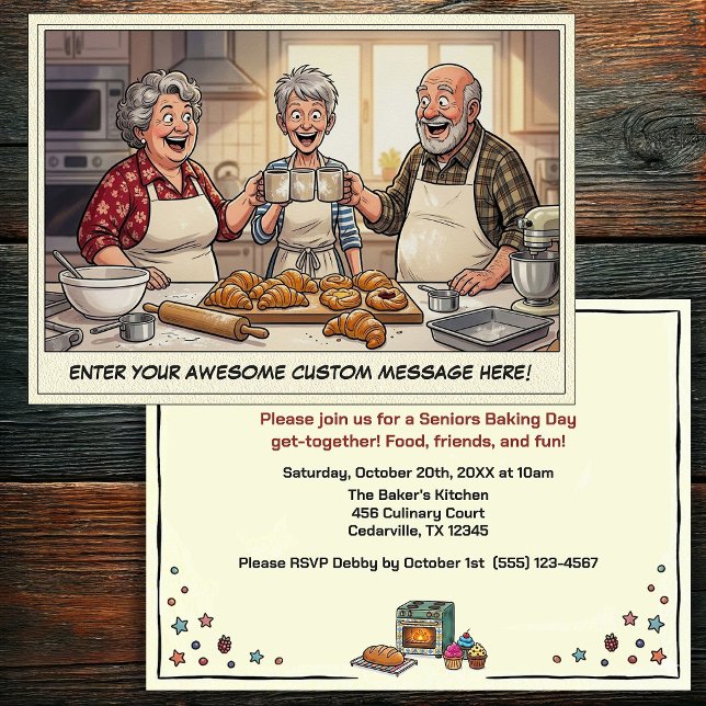 Funny Seniors Baking Get-together Invitation (Creator Uploaded)