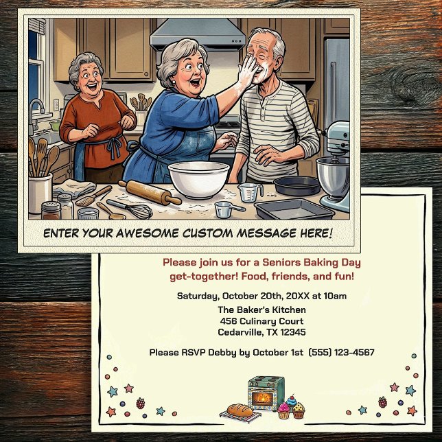 Funny Seniors Baking Get-together Invitation (Creator Uploaded)