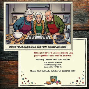 Funny Seniors Baking Get-together Invitation