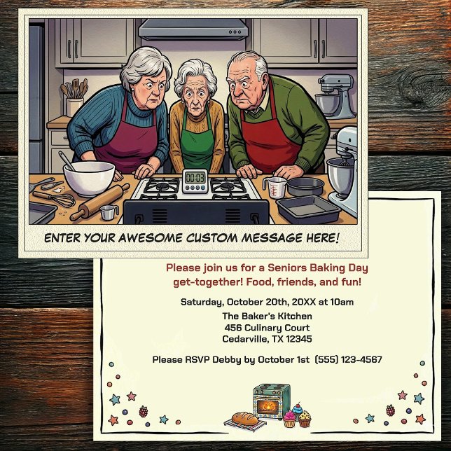 Funny Seniors Baking Get-together Invitation (Creator Uploaded)