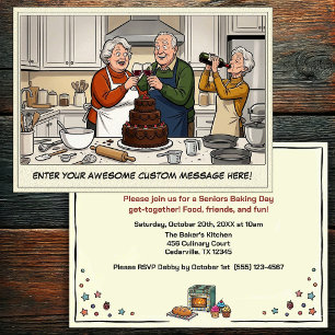 Funny Seniors Baking Get-together Invitation