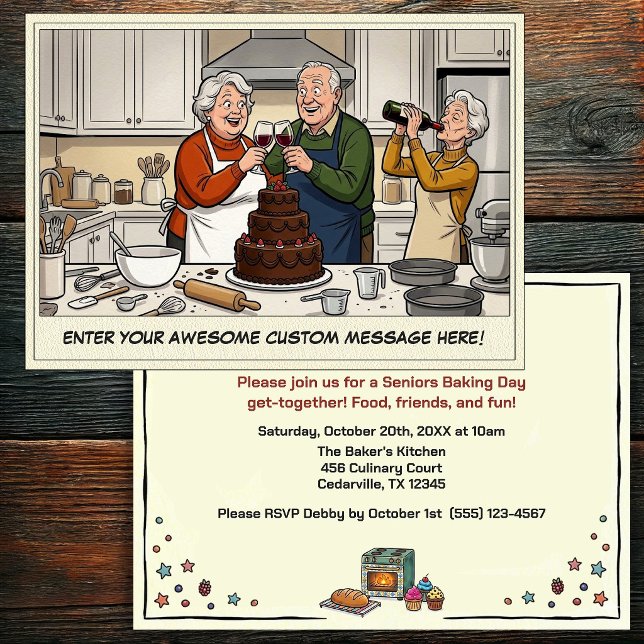 Funny Seniors Baking Get-together Invitation (Creator Uploaded)