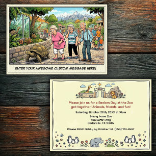 Funny Seniors Day at the Zoo Get-together Invitation