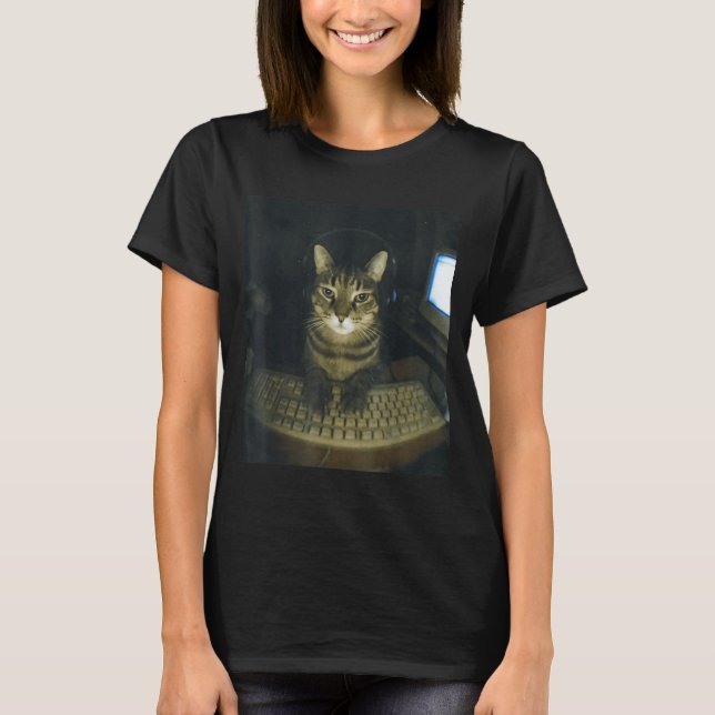Funny Serious Gamer Cat Lovers Stud Kitty Cat Meme T-Shirt (Front)