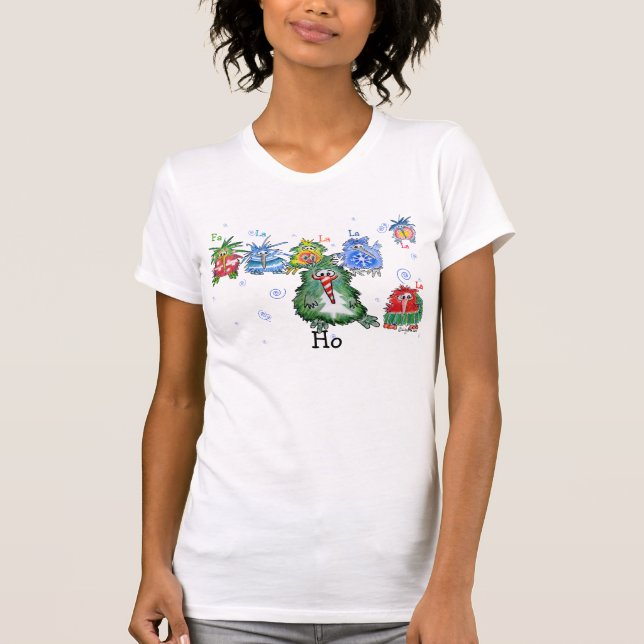 Funny Seven Christmas Cartoon Kiwi Birds T-Shirt (Front)